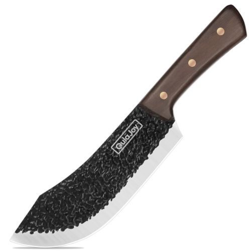 Qulajoy Meat Cleaver Knife - 7.3 Inch High Carbon Stainless Steel Butcher Knife For Meat Cutting Slicing Vegetables- Professional Chopper Knife For Ho